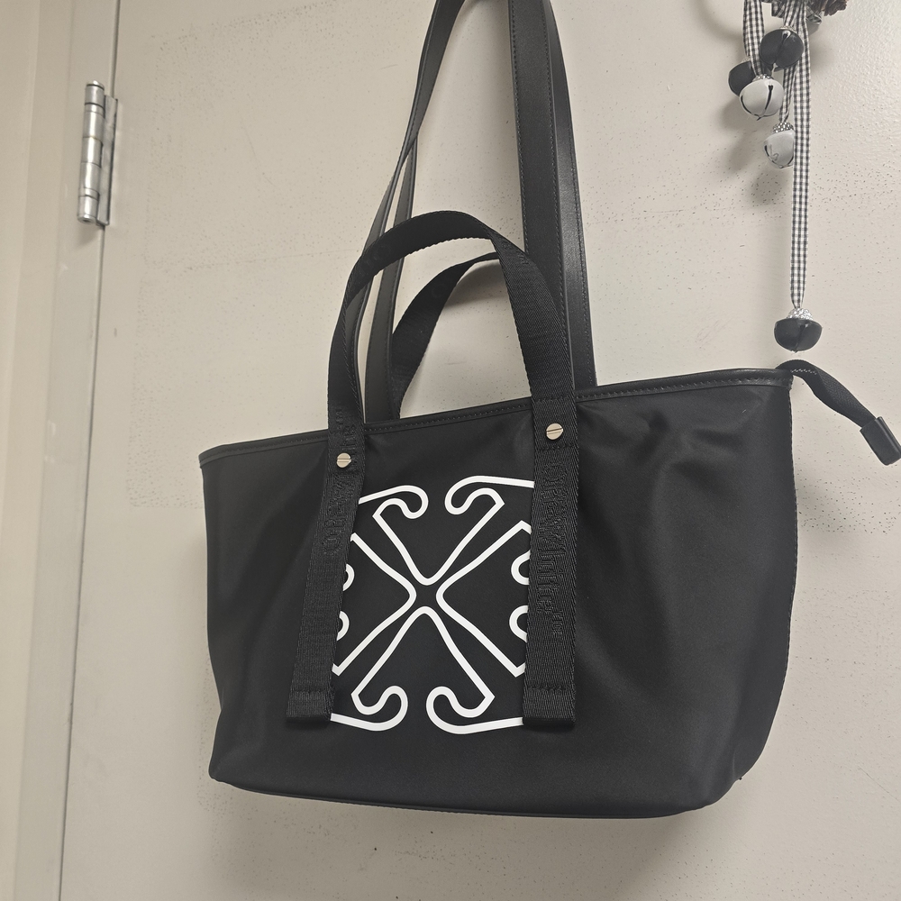 Off-White Black Tote with White Logo Graphic